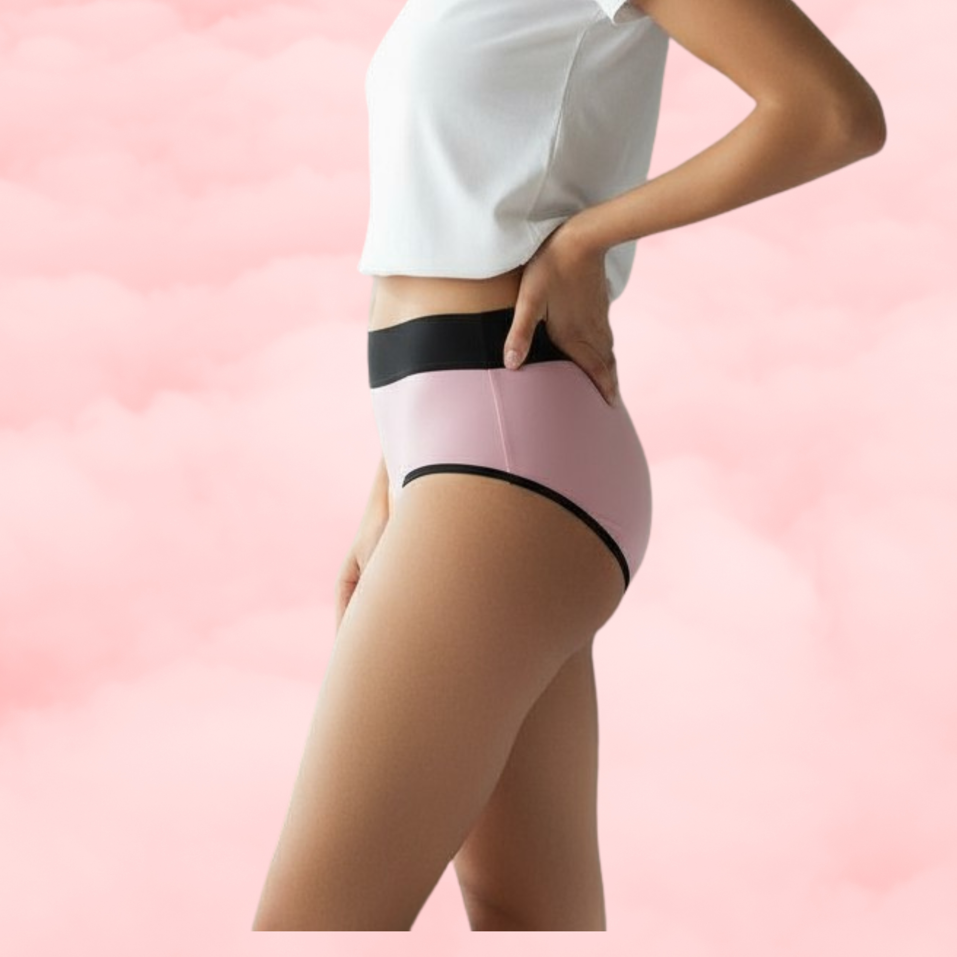 🌸 Culotte Menstruelle Taille-Haute Rose Bonbon 🌸
