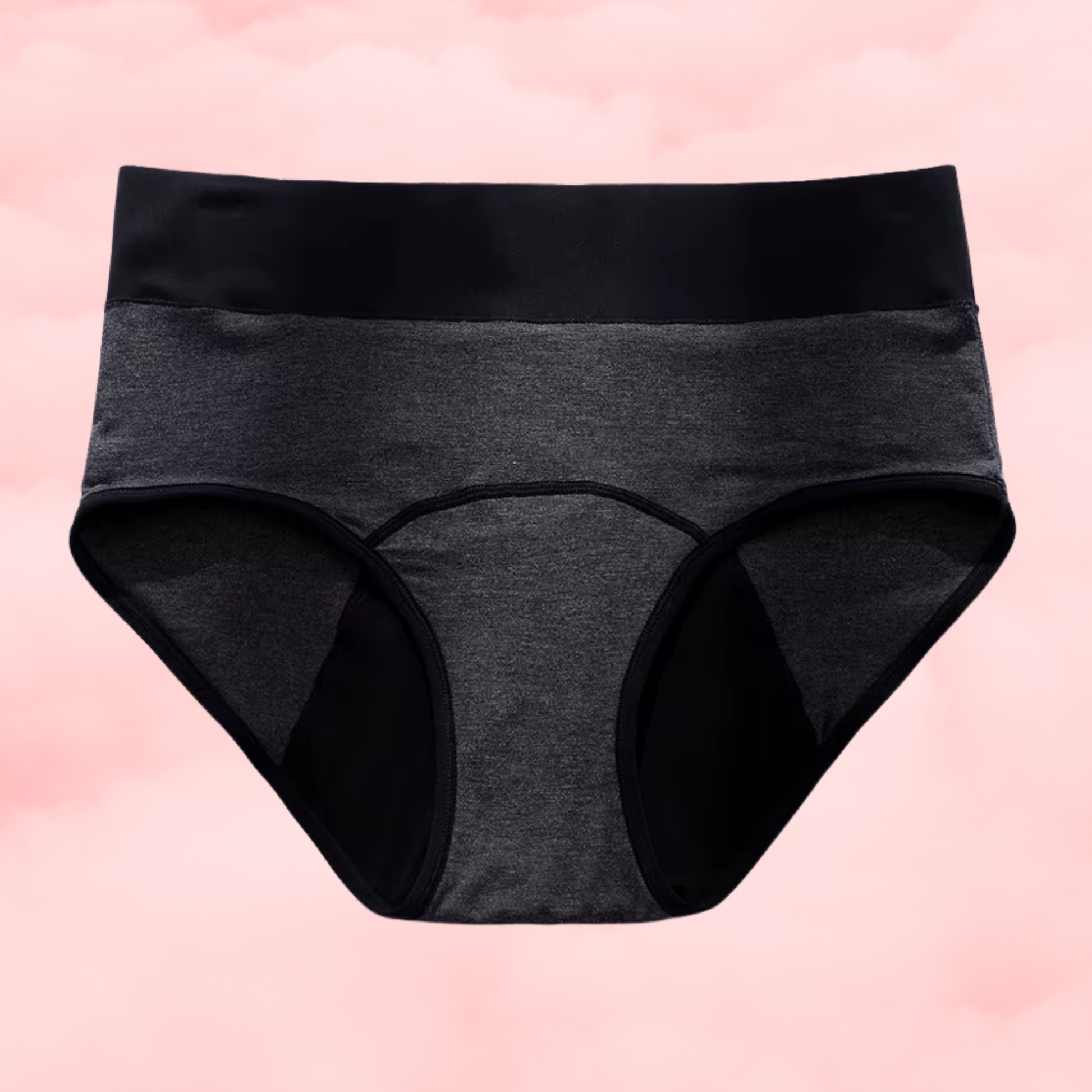 🖤 Culotte Menstruelle Taille-Haute Charcoal Sport 🖤