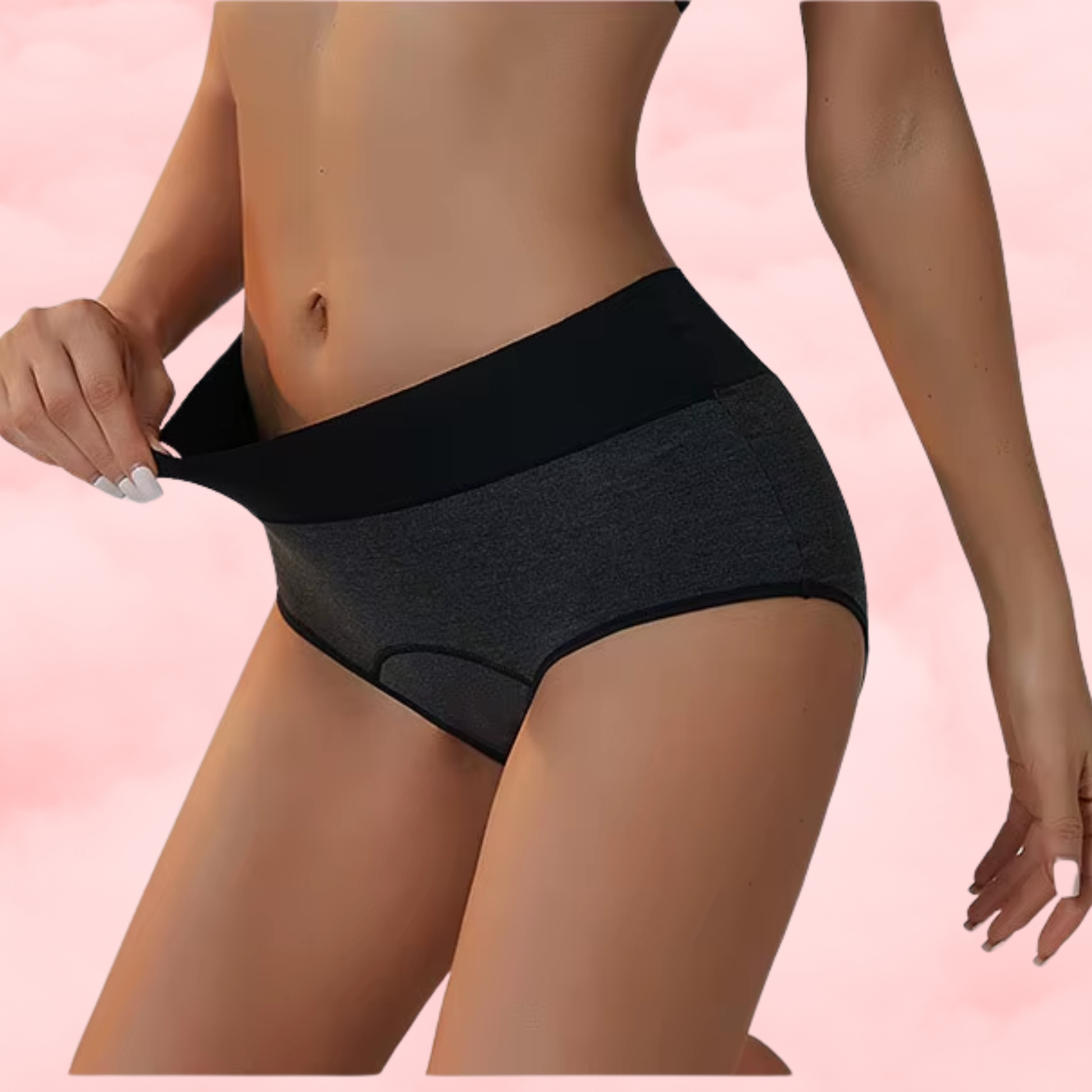 🖤 Culotte Menstruelle Taille-Haute Charcoal Sport 🖤