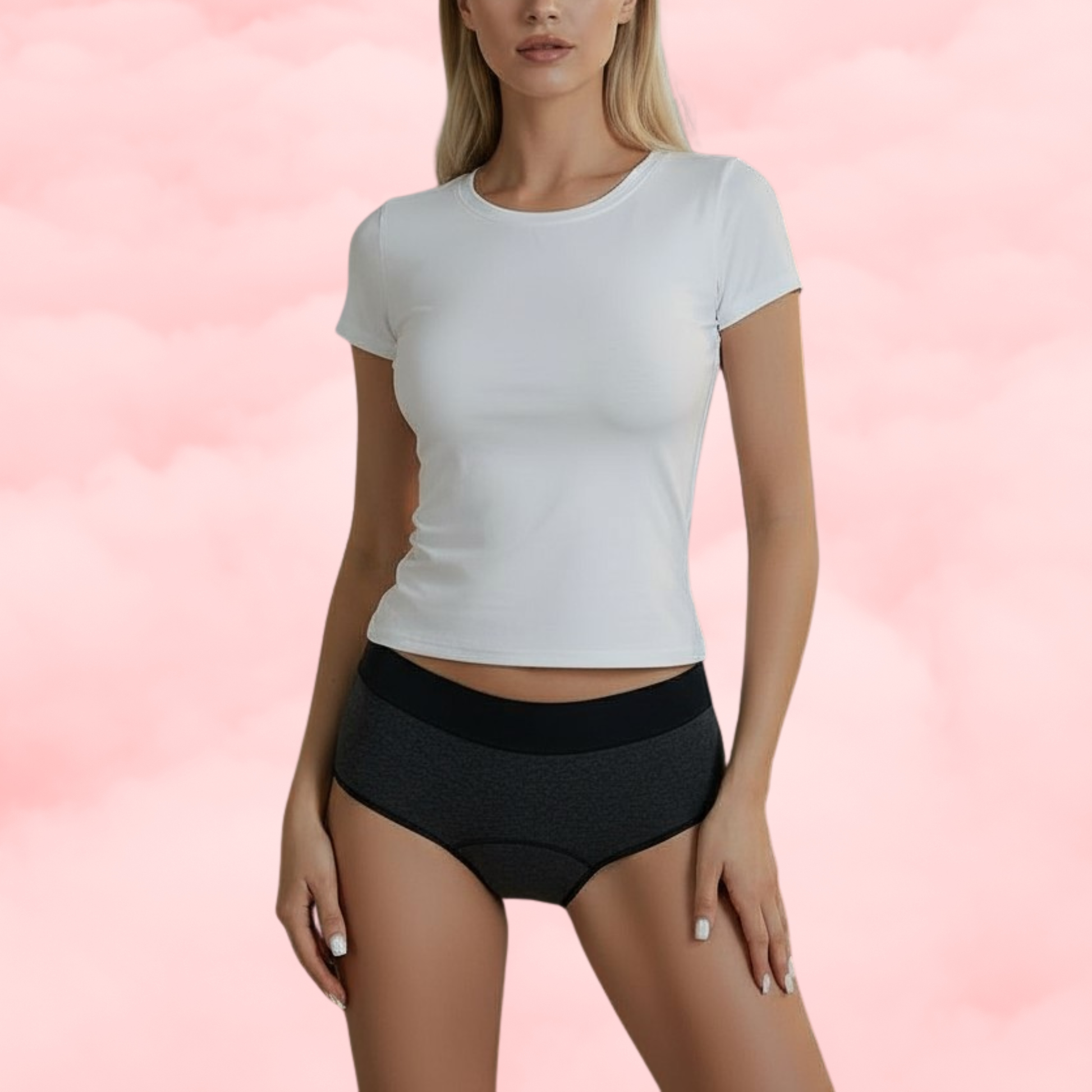 🖤 Culotte Menstruelle Taille-Haute Charcoal Sport 🖤