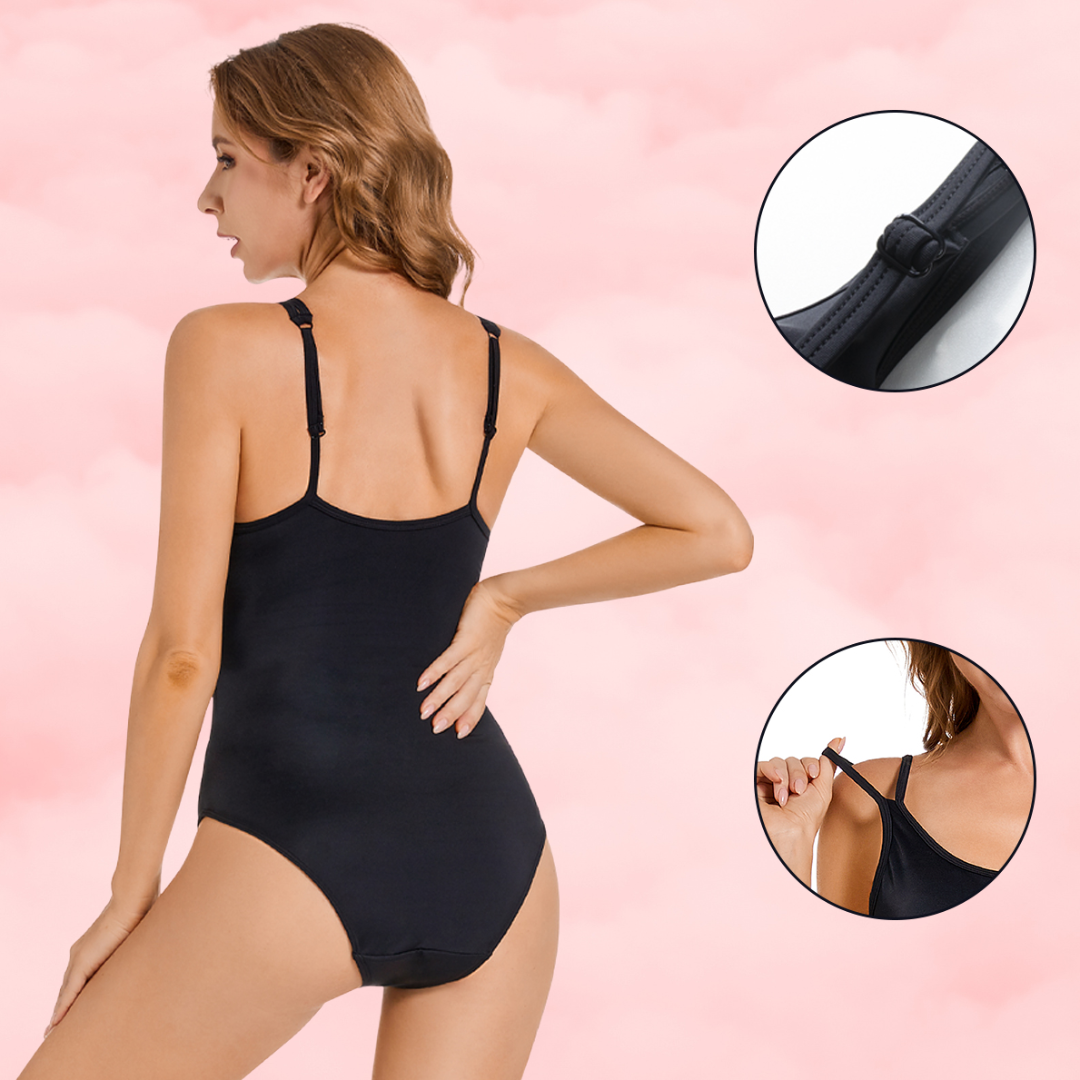 🖤 Black Menstrual One-Piece Swimsuit  double Straps🖤