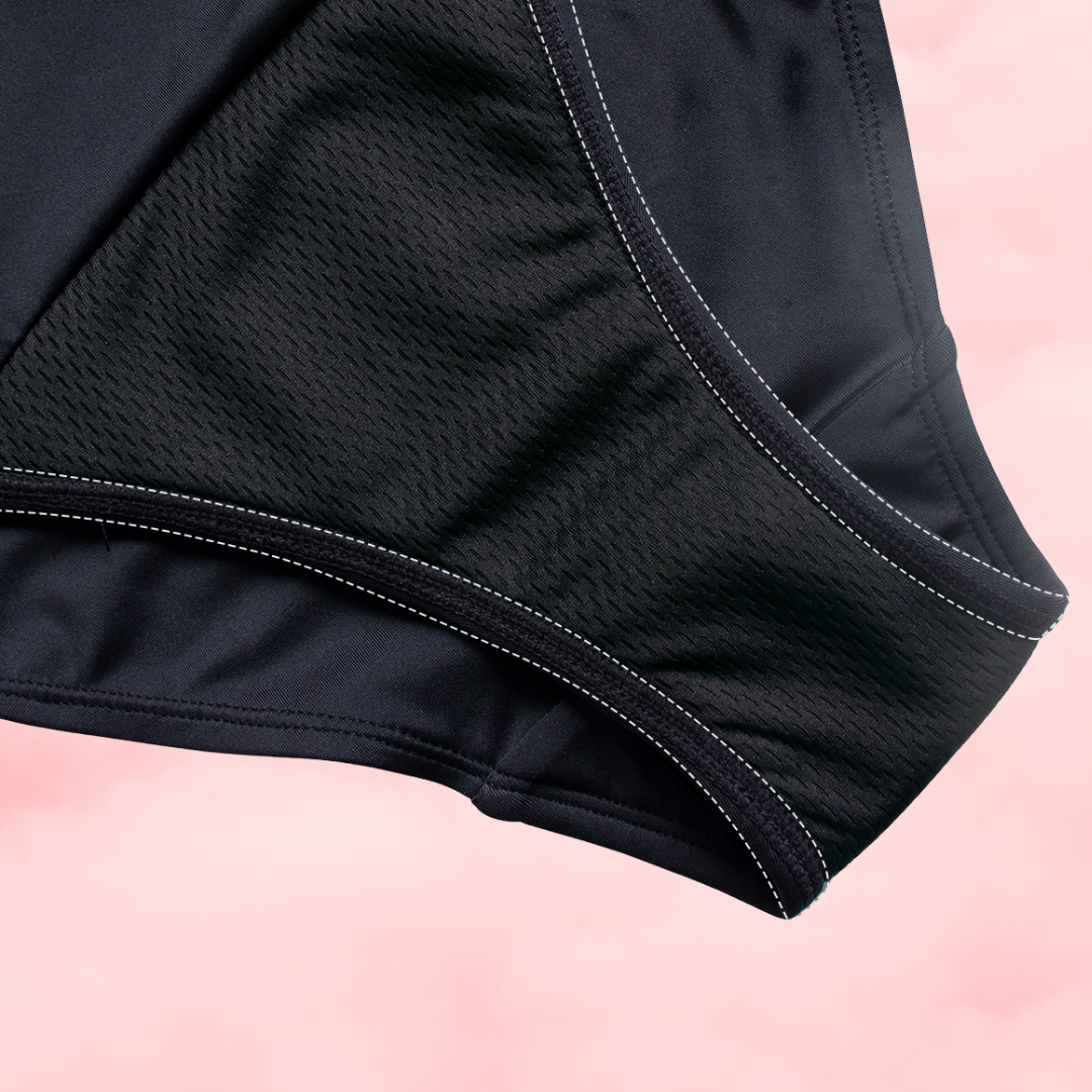 🖤 Black Menstrual One-Piece Swimsuit  double Straps🖤