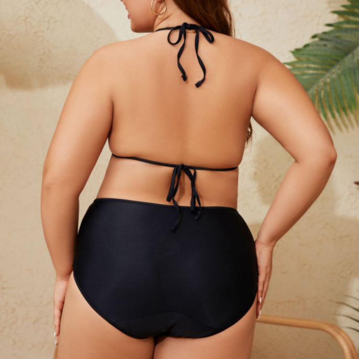 🖤 HIGH RISE HIGH CUT Black Bikini Bottom Period Swimwear