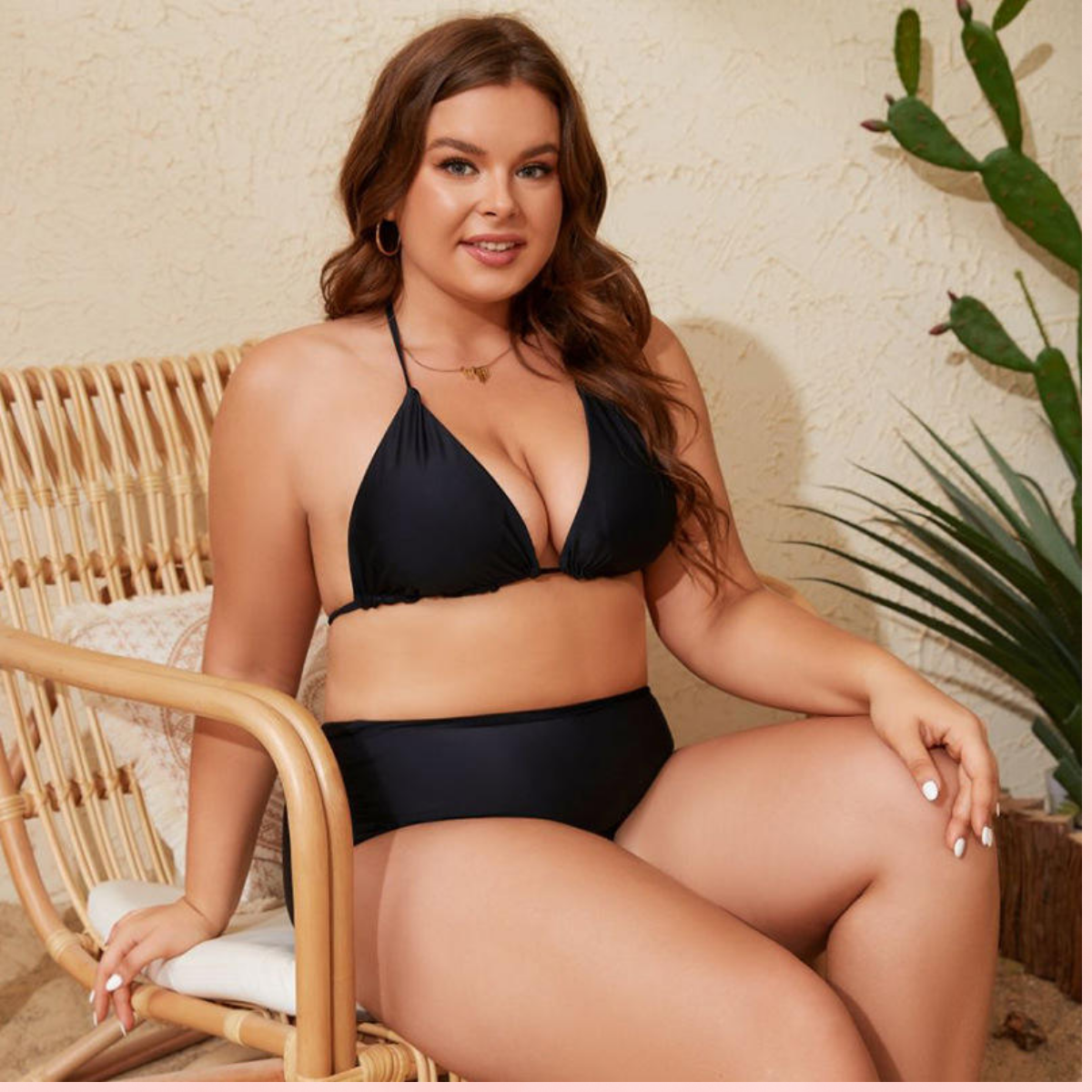 🖤 HIGH RISE HIGH CUT Black Bikini Bottom Period Swimwear