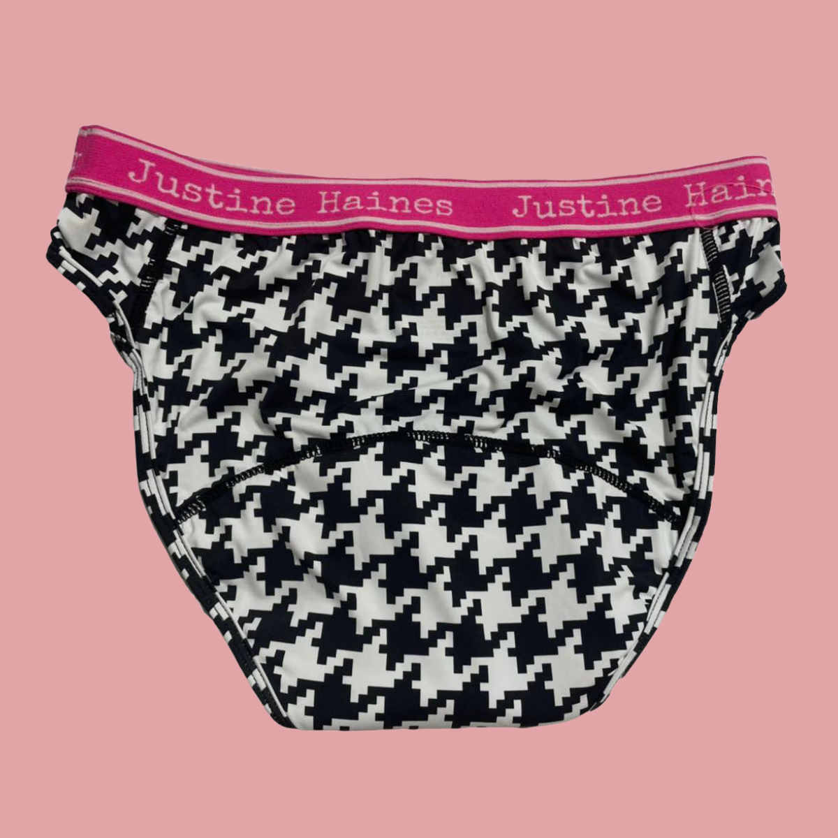 https://www.justinehaines.com/products/adorable-low-rise-fashion-print-period-panties-in-black-white-herringbone